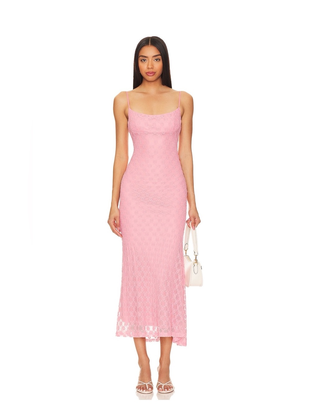 Bardot Midi Dress in Lili Pink